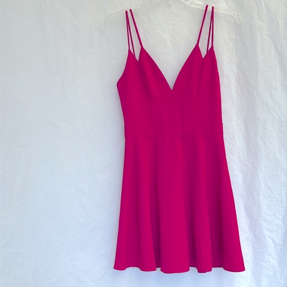 NBD the XNaven twins Hot Pink Fit and Flare Mini Dress. Back Zipper Lined. SM - Picture 12 of 14